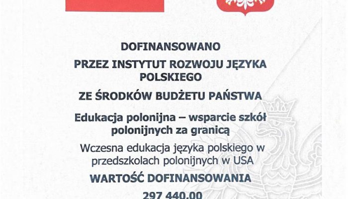 DZIĘKUJEMY ZA DOFINANSOWANIE PRZEZ INSTYTUT ROZWOJU JĘZYKA POLSKIEGO ŻE ŚRODKÓW BUDŻETU PAŃSTWA.